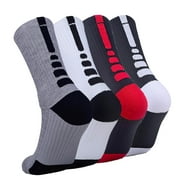 4Pack Mens Boys Sock Basketball Hiking Athletic Outdoor Sports Thick Mid-Calf Crew Socks Multipack